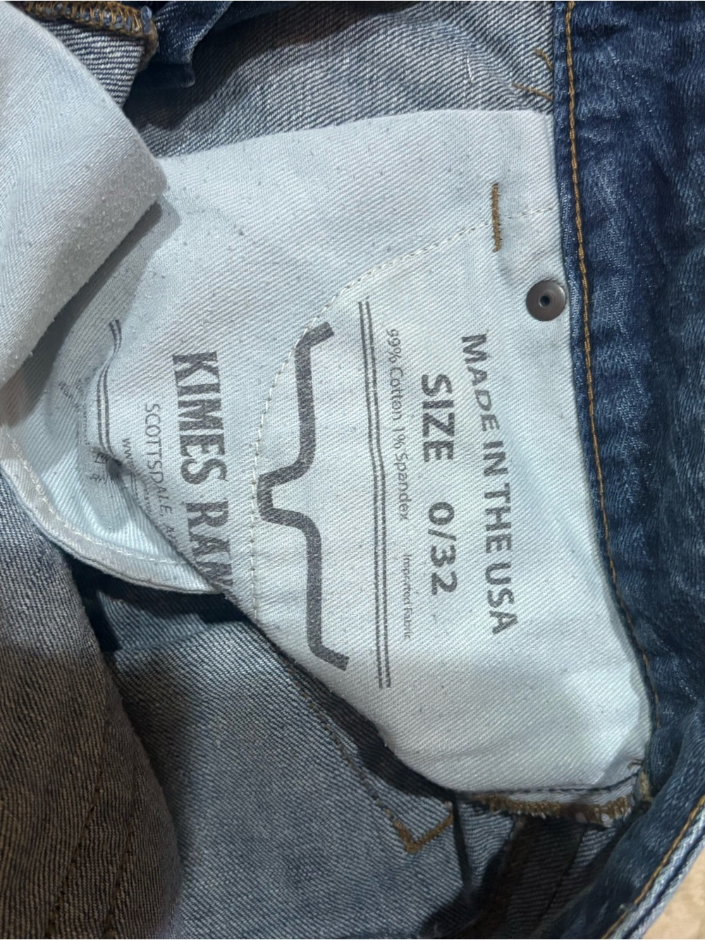 Kimes Ranch Straight Leg Jeans in Dark Blue with Gold Stitching - Picture 6 of 6